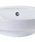 BA141 18 Inch Round Ceramic Above Mount Bathroom Basin With Single Hole Faucet Setup And Rear Center Drain No Fuss Built To Last Porcelain Sink For Modern Homes