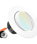4 Inch Gimbal LED Recessed Can Light Go-To Easy Install 8W 60W Equivalent with 5 Color Temperature Options