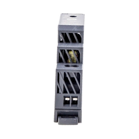 Rock Solid 15W 5V Din Rail Power Supply for home automation, compact grey unit designed for cramped control cabinets.