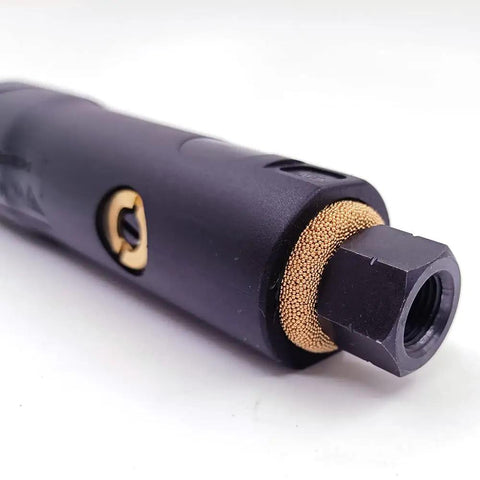 Detail of Compact Pro Grade Pneumatic Aircraft Drill With One Quarter Inch Twenty Eight Threaded Shank showing shank end
