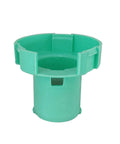Front view of green plastic steering shaft bearing housing for GM trucks