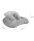 Portable Ergonomic Nap Pillow For Office And School, Face Down Sleep Cushion In Gray with dimensions and arm support