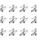 12 Pack Aquarium Air Flow Control Valves For Fish Tanks, Single Way Valve, Nickel Plated Copper, 5mm Outlet, Silver Tone