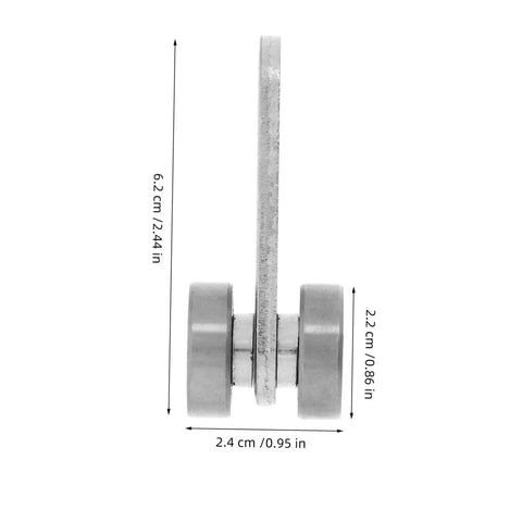 Heavy Duty Sliding Door Roller Wheels With Dual Bearing Iron Groove Caster Built Solid, 6.2 cm height, 2.4 cm width.