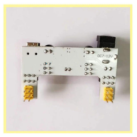 Dual Channel MB-102 Breadboard Power Supply Module 3.3V 5V Output For Arduino Projects, Plug And Play USB Or DC Powered, bottom view