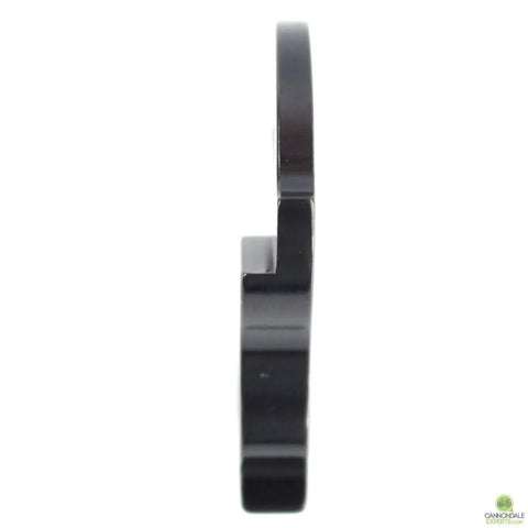 Side view of Road Bike Derailleur Hanger KF096 Replacement in black aluminum alloy with quick install design.
