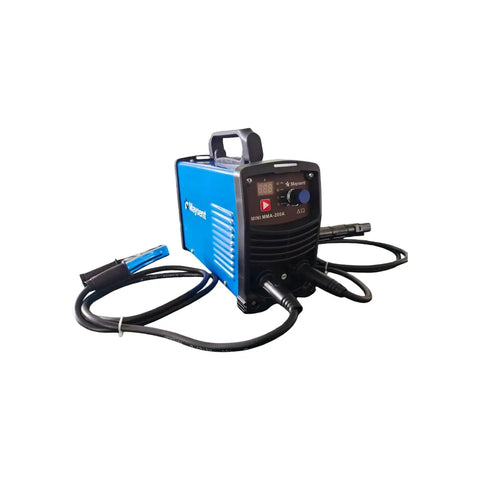 200A Portable MMA Stick Welder 110V Inverter With Digital Display in blue with cables attached