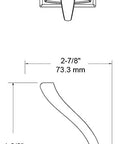 Technical drawing of Ruavista Single Coat And Hat Hook In Venetian Bronze With Copper Highlights keeps your gear off the floor.
