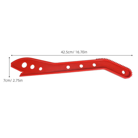 Red push stick for table saw, size 42.5cm x 7cm, used for Two Pack Table Saw Push Sticks For Safer Carpentry, Anti Kickback Push Blocks.