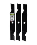 Three Blade Set For 54 Inch Mower Deck Fits Craftsman Husqvarna Poulan Replaces OEM 187256 And 532187256 18.5 Inch Length By 2.5 Inch Width