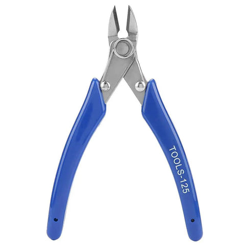 125 Multifunction Electrician Pliers for Wire Cutting, heavy-duty steel, ergonomic blue grip, front view.