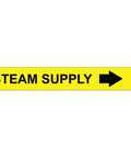 Steam Supply Precoiled Pipe Marker For 2 1/2 To 3 1/4 Inch Pipe Durable PVC Black And Yellow Easy Install Industrial Grade Label