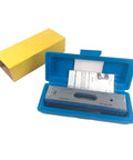 Top Shelf Bubble Level For Construction And Framing Hella Accurate 200 Millimeter Body in blue case with instruction manual.