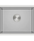 Top view of Undermount Kitchen Sink 20 By 16 Inch In 304 Stainless Steel with brushed nickel finish, single bowl and centered drain