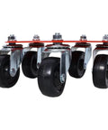 Beefy Heavy Duty Snowmobile Dolly With Steel Frame And V-Slide Design, 1500 Lbs Capacity Moving Cart, 2.5 In Swivel Casters, Adjustable Tie Down Straps, Garage And Shop Transport Stand. 2.5 in swivel casters on steel dolly
