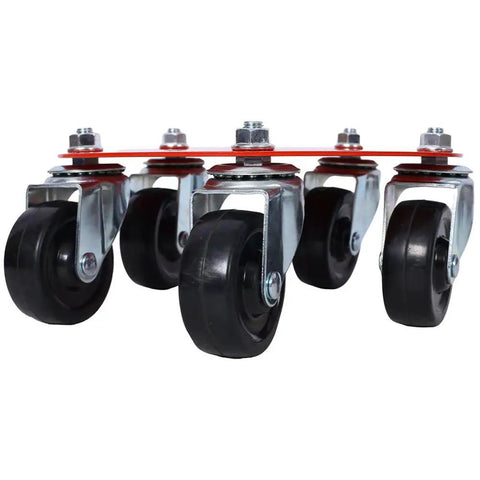Beefy Heavy Duty Snowmobile Dolly With Steel Frame And V-Slide Design, 1500 Lbs Capacity Moving Cart, 2.5 In Swivel Casters, Adjustable Tie Down Straps, Garage And Shop Transport Stand. 2.5 in swivel casters on steel dolly