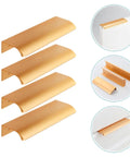 Gold Invisible Flush Pull Handles For Cabinet Doors Four Pack No Drill Install Easy Grip Wardrobe Drawers Modern Design