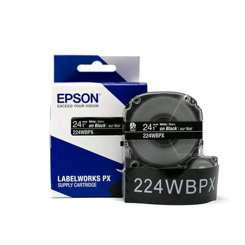 Hard Working Pro Label Maker Bundle For Audio Wiring And Industrial Cable Marking Includes Self Laminating Vinyl Tape Rolls, 24mm black on white tape.
