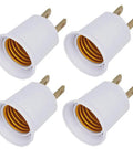 4 Pack white E26 E27 Lamp Socket Adapter Converts Outlet To Dual E26 Light Sockets For Lamps And Fixtures shown in white