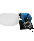 CCXYYFDJ 1HP Wall Mount Dust Collector With Wheeled Jet Base For Easy Mobility And Efficient Cleanup, showing the motor and collection bag.