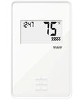 Ditra-Heat-E-R No Frills Non-Programmable Digital Thermostat with indicator light, floor sensor, and on/off switch in white.