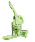 Easy Peasy DIY Button Maker Kit For Badges And Key Chains, 75mm Plastic Pin Press With 100 Button Parts, Green press machine close-up