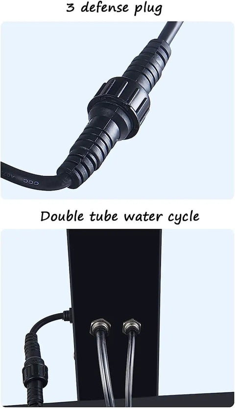 Rock Solid Mist Blower 3 Speed Pedestal Fan Commercial Cooling Vaporizer For Gyms Warehouses And Shop Floors plug and water cycle components.
