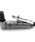 High Rpm Pneumatic Angled Grinder Tool Set With Swappable Collets Lightweight one-handed angled grinder with metal housing.