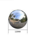 Top Shelf 120Mm 304 Stainless Steel Hollow Sphere With Clean Mirror Polish Finish showing reflective surface and size characteristics.