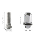 Heavy Duty Wheel Hub Nut Kit With High Strength Steel Lug Caps For Japanese Cars Trucks and SUVs Ensuring Secure Fit And Sleek Style That Keeps You Rolling Smooth On Any Road Without Worrying About Loose Bolts. Silver steel lug nut caps, 4.8cm and 4.7cm