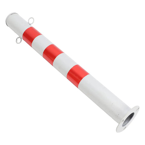 Heavy Duty Cold Rolled Steel Traffic Delineator Posts With Rock Solid Base And High Visibility Red White Stripes For Street Parking Lot Barriers That Are Dang Tough And Built Different