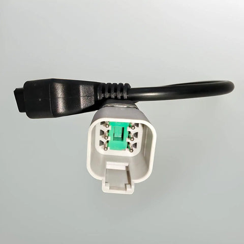 6 Pin To 16 Pin OBD2 Diagnostic Adapter Cable For Motorcycles And Off Road Vehicles With 6 Pin Port, black cable on white background