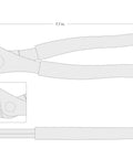 7-3/4 Inch Nut Jaw Pliers With High Leverage Parrot Jaw Grips Nuts Bolts And Fasteners Hex Round And Square Shapes