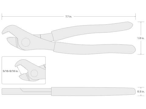 7-3/4 Inch Nut Jaw Pliers With High Leverage Parrot Jaw Grips Nuts Bolts And Fasteners Hex Round And Square Shapes