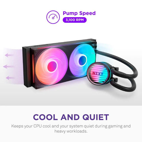 240MM AIO CPU Cooler featuring fast RGB lighting and a sleek black finish for effortless gaming upgrades that never break a sweat.