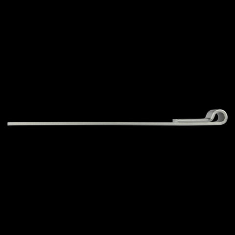 Heavy Duty 16 Inch Gate Hinge Strap Made From Steel With Zinc Plated Weather Guard Coating For Outdoor Fence And Wood Gate Applications Pre Punched For Three Eighths Inch Bolts Built To Stand Up To Weather And Everyday Use, side view