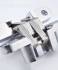 Close-up view of 180 Degree Concealed Door Hinge Folding Heavy Duty Built In Stainless Steel Invisible Hidden Cross Gemel No 3 Hinge