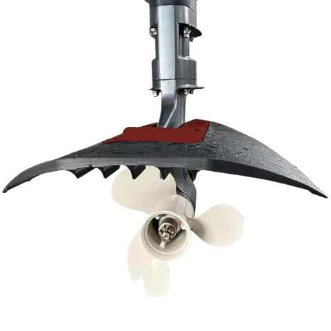 Whale Tail Hydrofoil Stabilizer For Boats 300, 40 To 350 HP Outboard Motors, Red Finish, under boat propeller