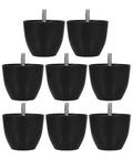 Zero Wobble Heavy Duty Rubber Feet Pack Of Eight Round Replacement Glides For Cutting Boards Couches Chairs Cabinets And Tables Non Skid Base Pad in black color.