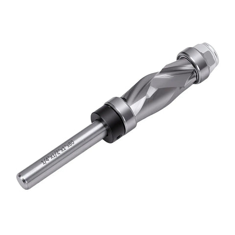 Top Rated Double Bearing Spiral Flush Trim Router Bit For Woodworking Projects With Dual Up Down Cut Design, 1/4 Shank, Tungsten Steel.