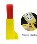 Heavy Duty Paint Edger Roller For Interior Walls Ceilings And Doors Cuts Crisp Lines Hassle Free Saves Serious Prep Time, yellow trimming roller brush with red bristles.