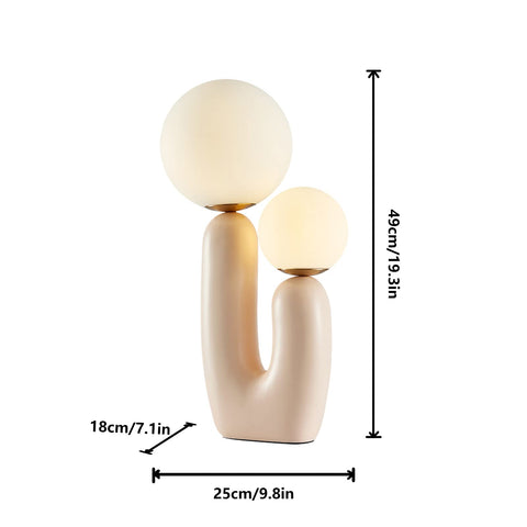 Double-Headed Nordic Modern Table Lamp With Plant Art, Bedside Nightstand Light for Bedroom Study Living Room, Plug In With Switch