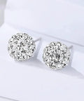 Minimalist CZ Cluster Small Ball Stud Earrings For Women And Girls 10mm 925 Sterling Silver With Long Lasting Finish Dainty Everyday Jewelry Sleek Dope Ear Studs For Day Or Night Classy Sparkle.