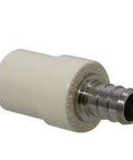 Close-up of a Ten Piece Brass PEX To CPVC Transition Coupling Set One Half Inch Crimp Fittings with durable brass and PEX B compatibility.