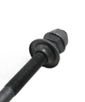 Top Shelf 9.45 Inch Long Rear Hub Shaft For Bike 3/8 Diameter 26 Tpi Threads Multispeed Wheel Axle Kit close-up view.