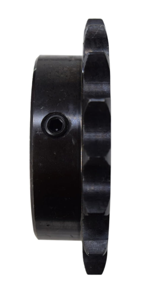 Side view of 50 Pitch Roller Chain Sprocket 17 Teeth 1 Inch Bore Carbon Steel Heat Treated Teeth With Keyway Slot And Two Set Screws