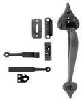Rock Solid Heart Rim Latch For Up To 4 Inch Gates Heavy Duty Farm Fence Hardware with components laid out.