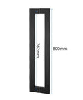 Heavy Duty Stainless Steel Square Tube Glass Door Handle Matte Black Sliding Door Handle For Bathroom Shower 762mm x 800mm
