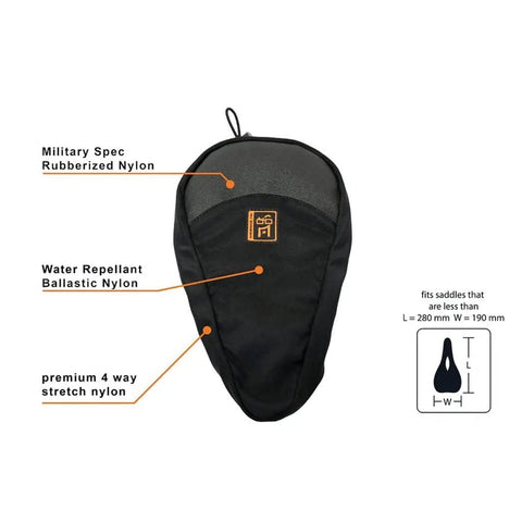 Image of a black Handlebar Jack Portable Repair Stand V3 For E Bikes Bundle with labeled nylon material details.