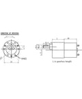 Technical drawing of Built Tough All Metal Planetary Gear Motor With 37mm Gearbox 12V 24V DC Reduction Drive D Type Reducer 76 RPM JGB37-3530